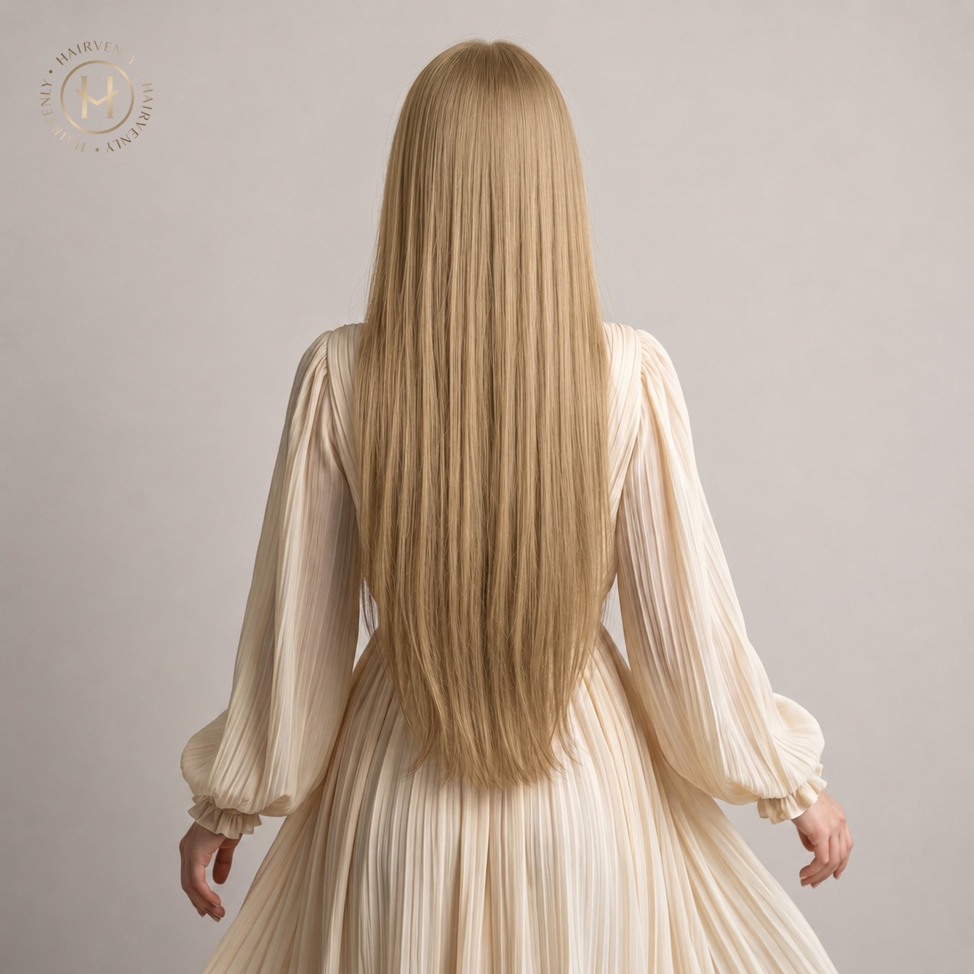Dirty Blond – Hairvenly Standard Tape Extensions am Modell