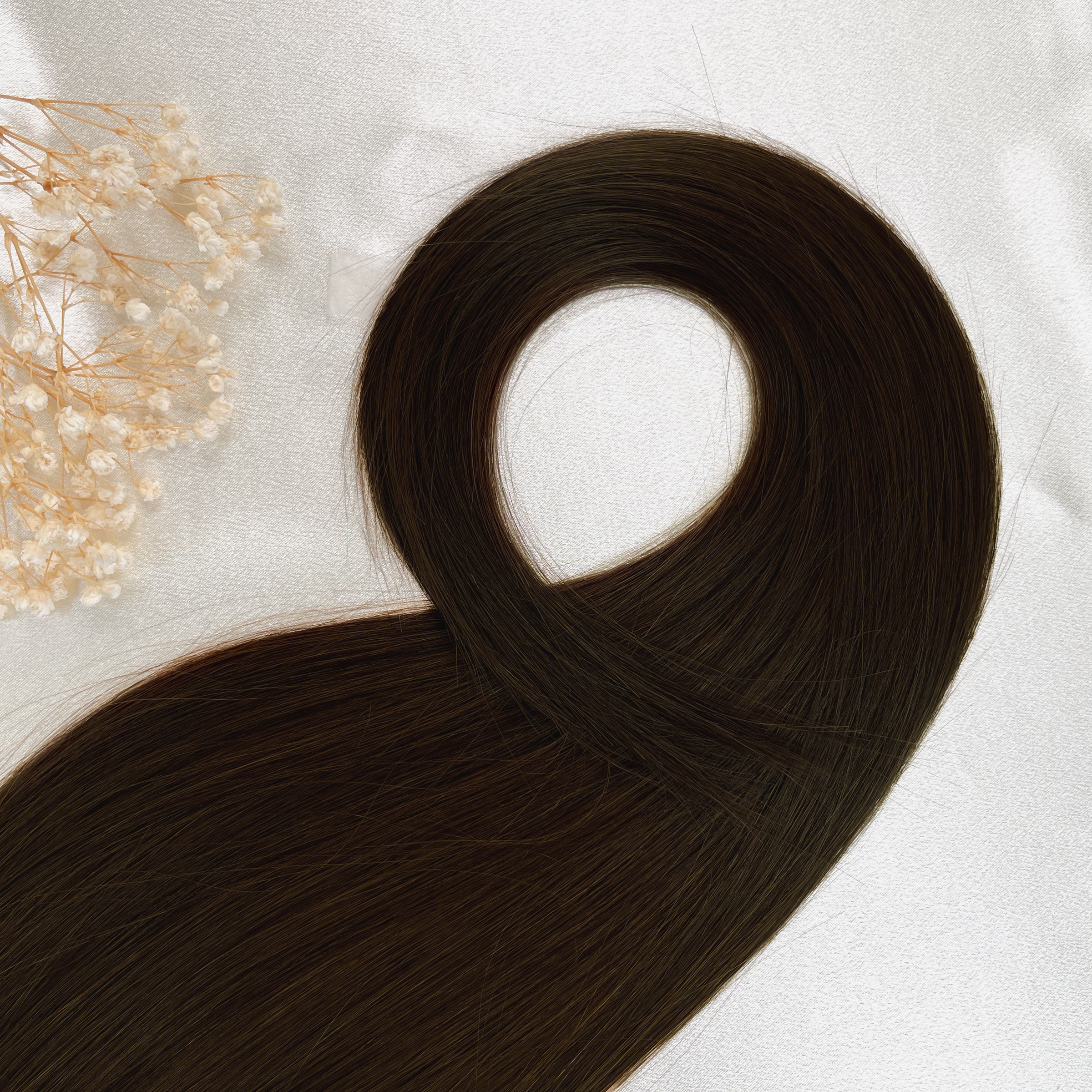 Espresso Brown | Echthaar Tressen – Invisible Butterfly, glatt (RU)