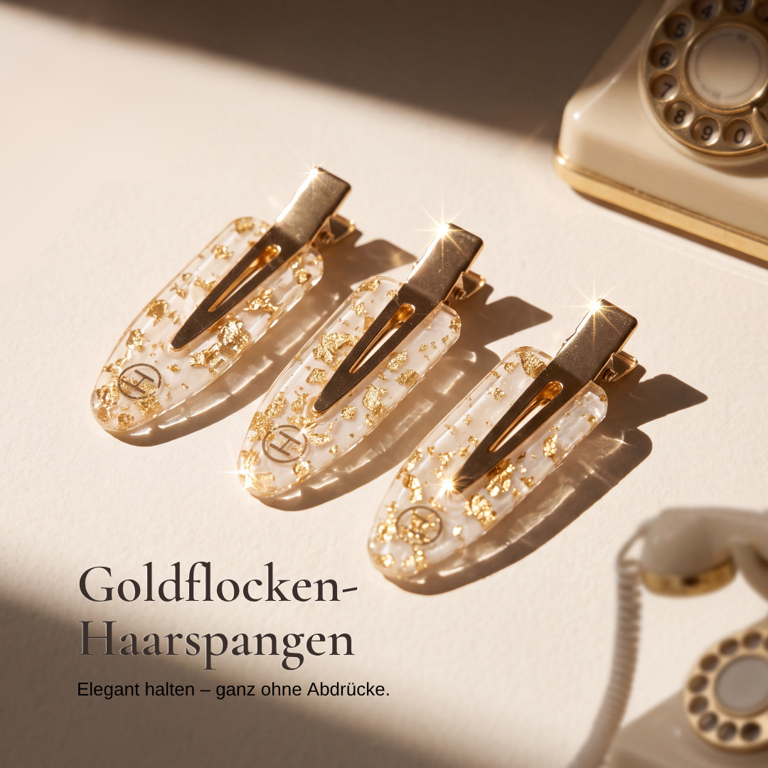 Goldflocken-Haarspangen: Elegant halten, ganz ohne Abdrücke