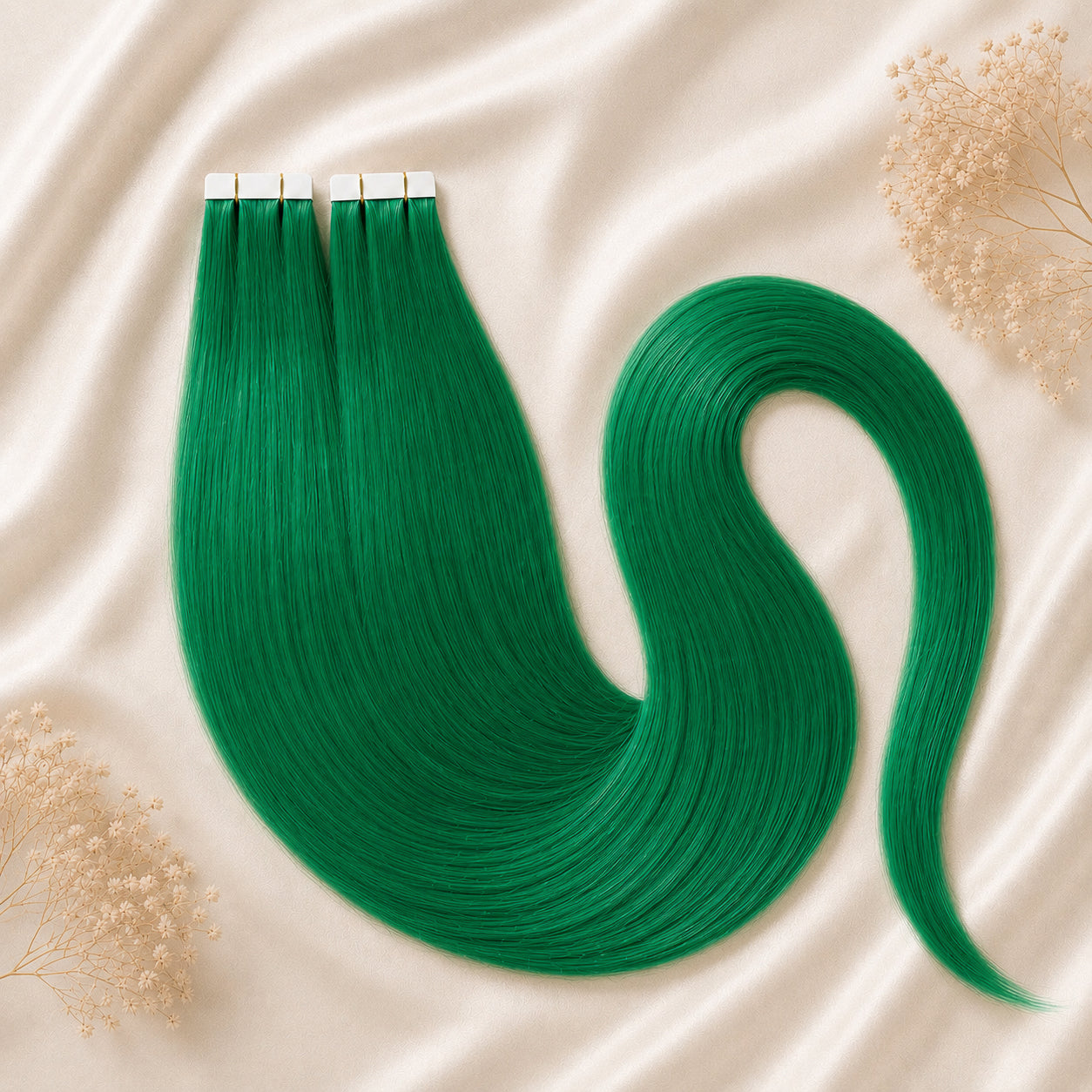 #GRÜN US WELLIGE TAPE EXTENSIONS 65CM ♡