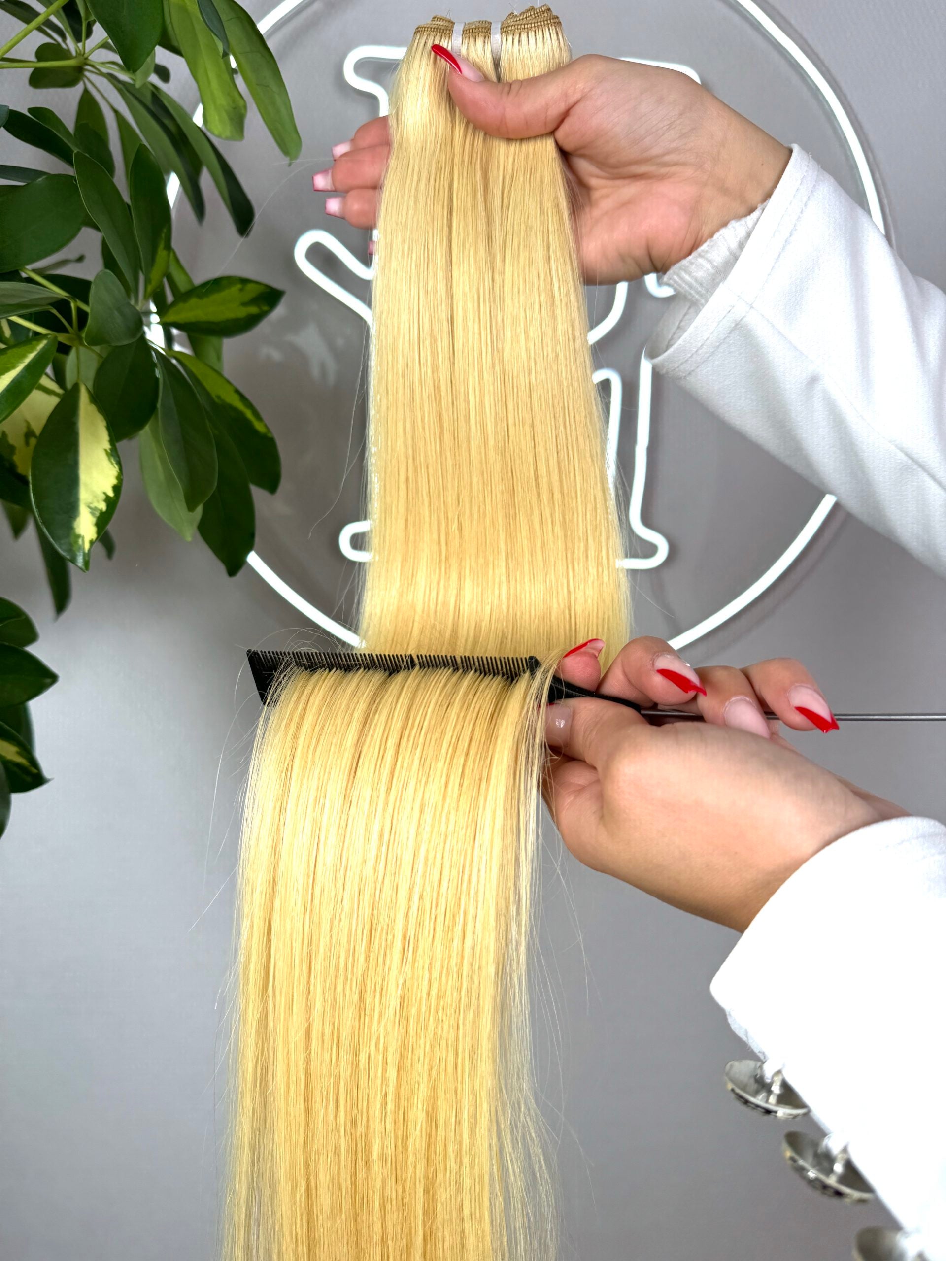 #27 TRESSEN GOLDBLONDE US WELLIGE TRESSEN CLASSIC ECHTHAAR  65CM ♡