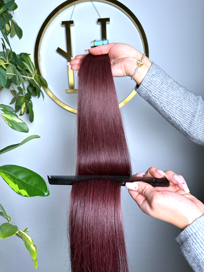 #99J DUNKLE KIRSCHE TAPE EXTENSIONS 45CM ♡