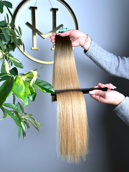 #2T14A DUNKELBLOND OMBRÉ TAPE EXTENSIONS 55CM ♡