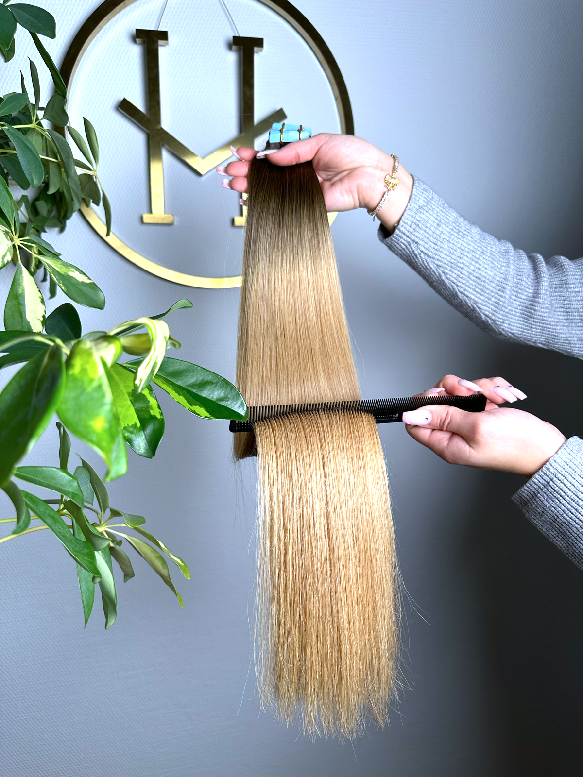 #2T14A DUNKELBLOND OMBRÉ US WELLIGE TAPE EXTENSIONS 65CM ♡