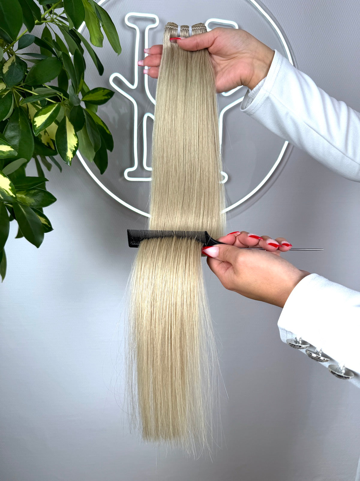 #NORVEGIAN KÜHLES BLOND US WELLIGE TRESSEN CLASSIC ECHTHAAR  65CM ♡