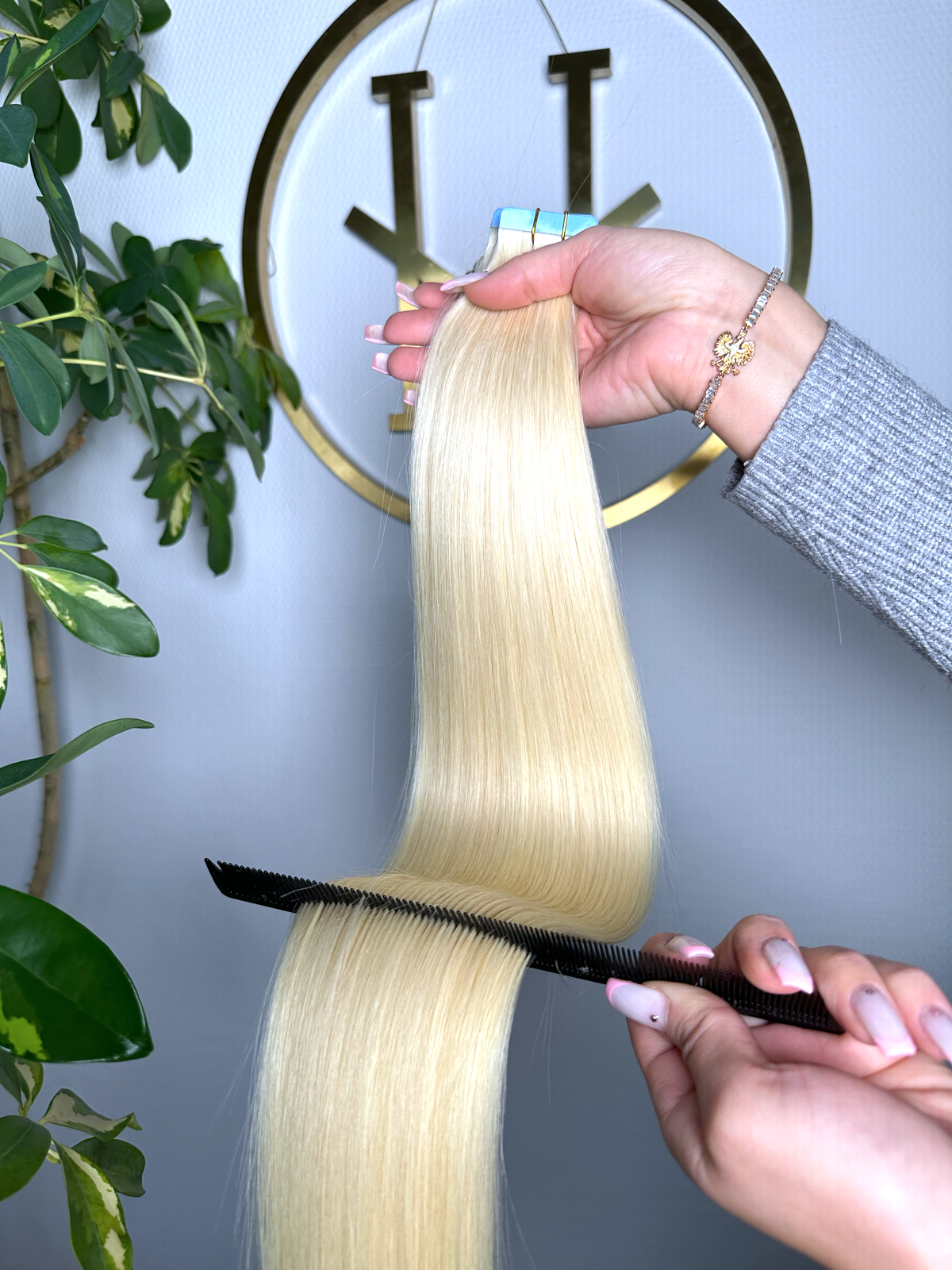 #60 PLATINBLONDE 45CM  TAPE EXTENSIONS ♡