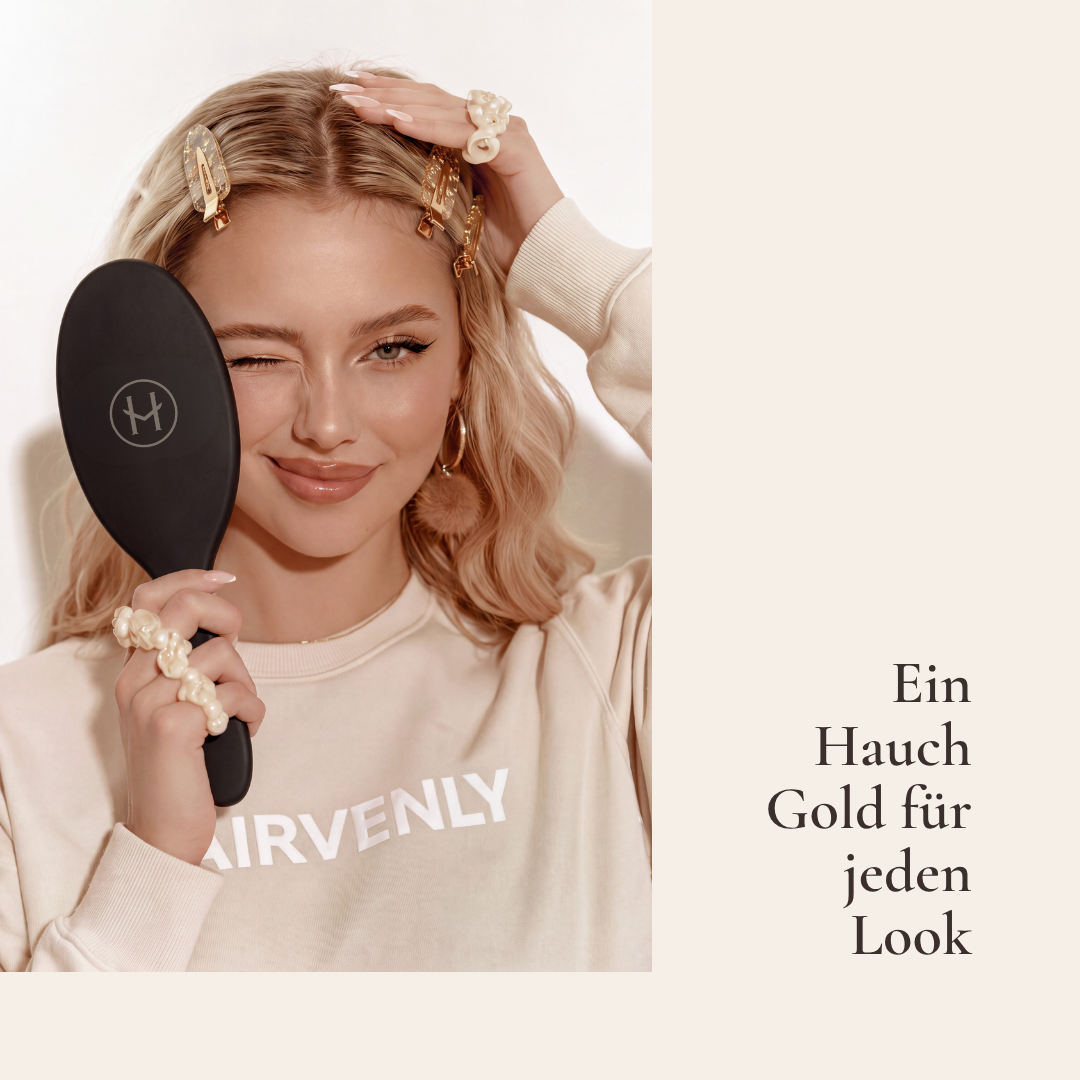 Goldflocken-Haarspangen: Elegant halten, ganz ohne Abdrücke