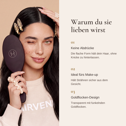Goldflocken-Haarspangen: Elegant halten, ganz ohne Abdrücke