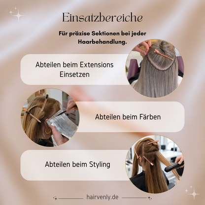 Premium Abteilklammern 12 Stück – Friseur Abteilclips