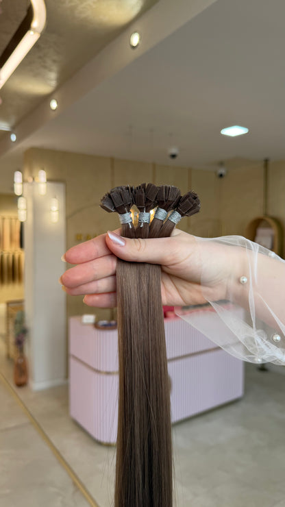 #LATTE BROWN - KÜHLES HELLBRAUN RUSSISCHE BONDINGS GLATT 1G