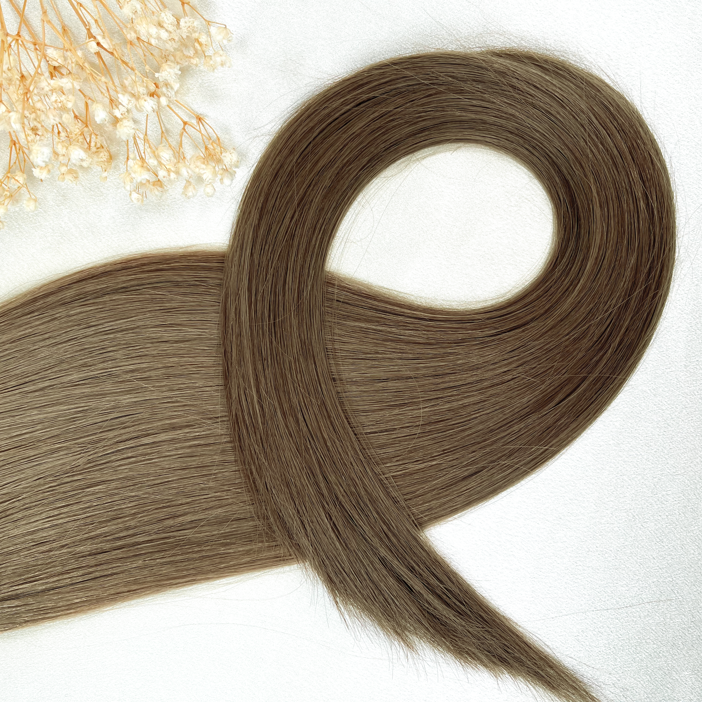 Latte Brown | Echthaar Tressen – Invisible Butterfly, glatt (RU)