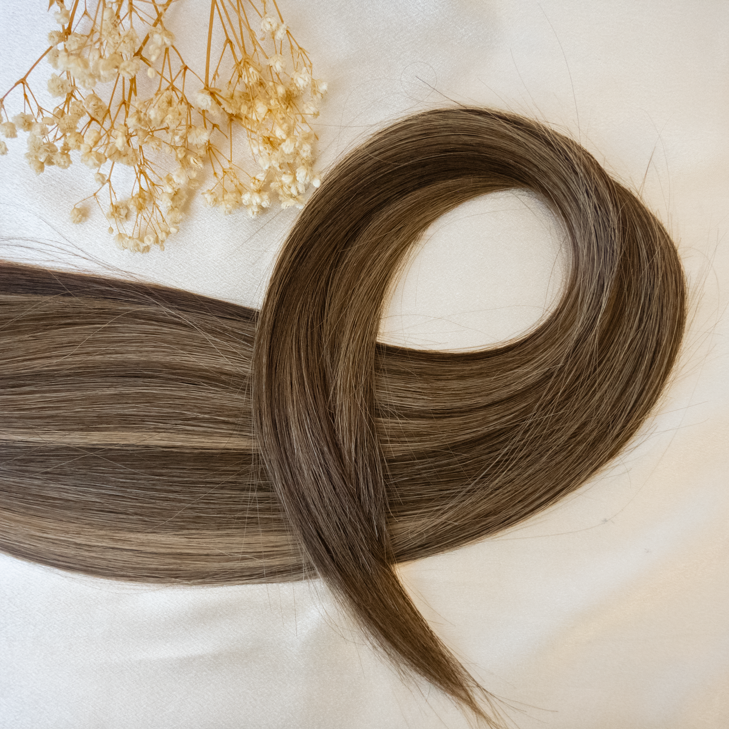 Mocha Melt | Echthaar Tressen – Invisible Butterfly, glatt (RU)