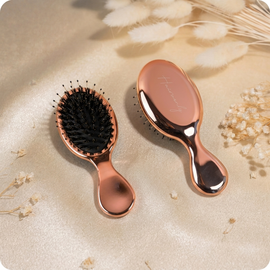 Mini Extensions Bürste Rosa für unterwegs – kompakt, schonend & Anti Frizz