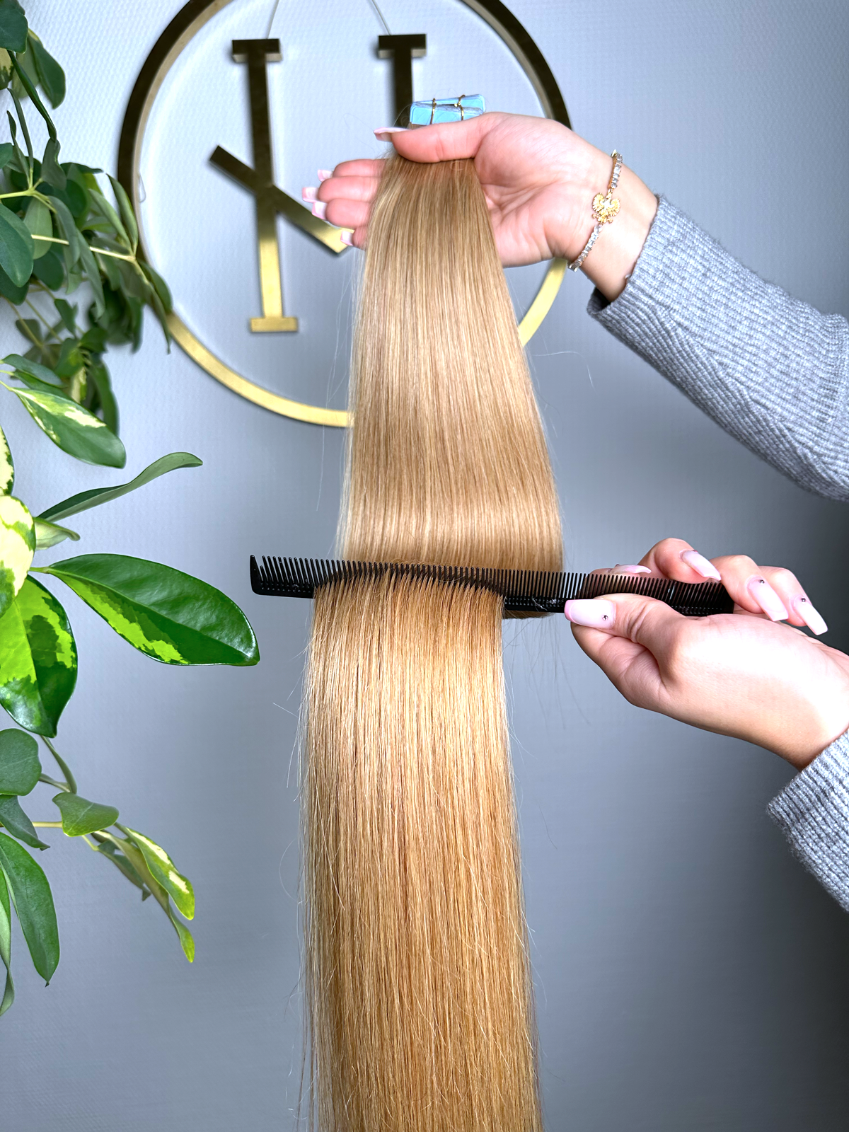#14A DUNKELBLONDE US WELLIGE  TAPE EXTENSIONS 65CM ♡