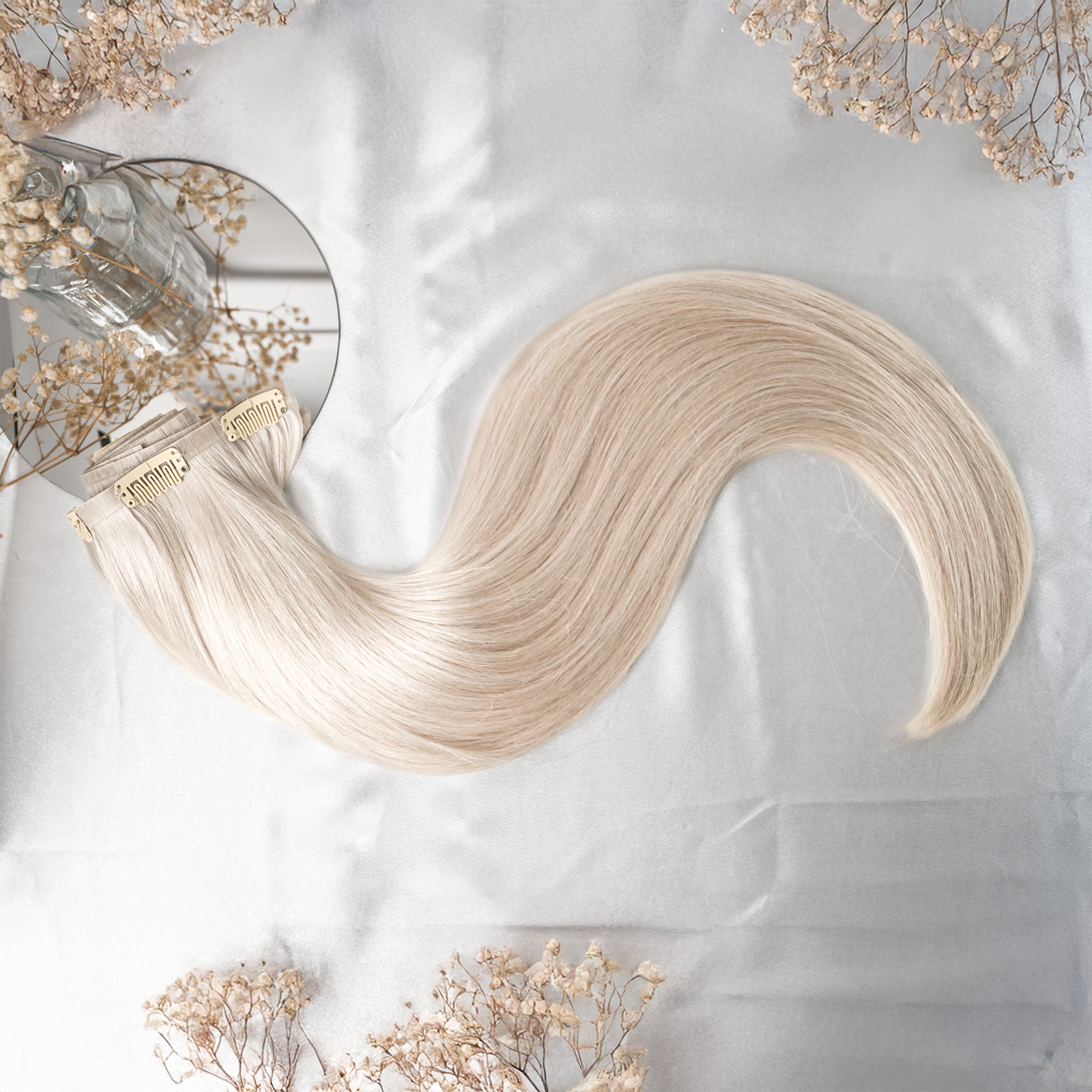 #PEARL WHITE - INVISIBLE CLIP EXTENSIONS ♡