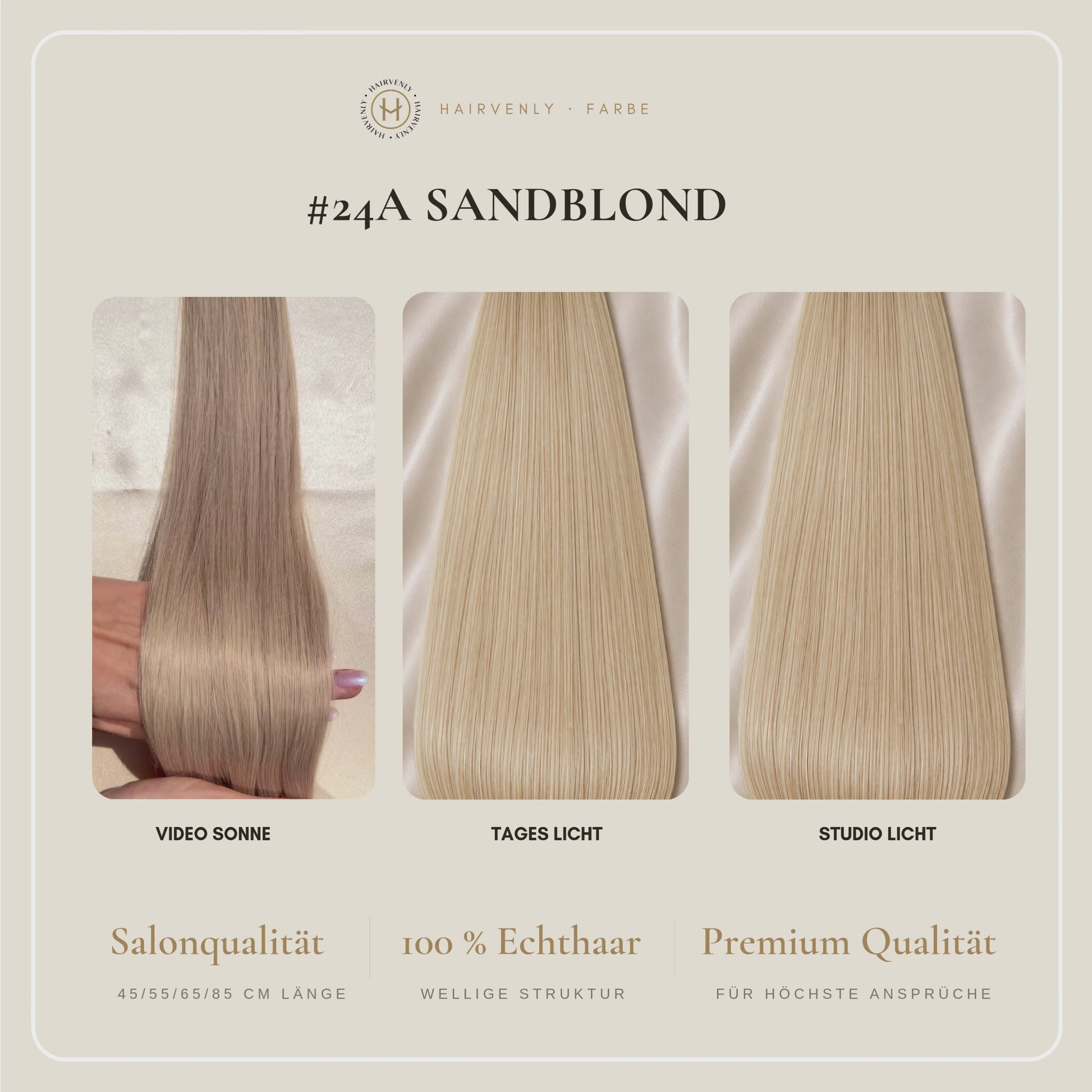 #24A Sandblond | Echthaar Tape Extensions 45 cm ♡