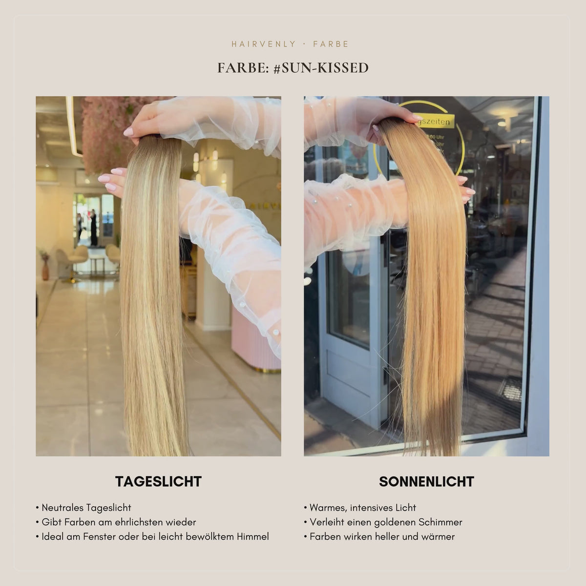 #Sun-Kissed Balayage Mittelbraun & Goldblond | Echthaar Bondings | RU Glatt 1g ♡