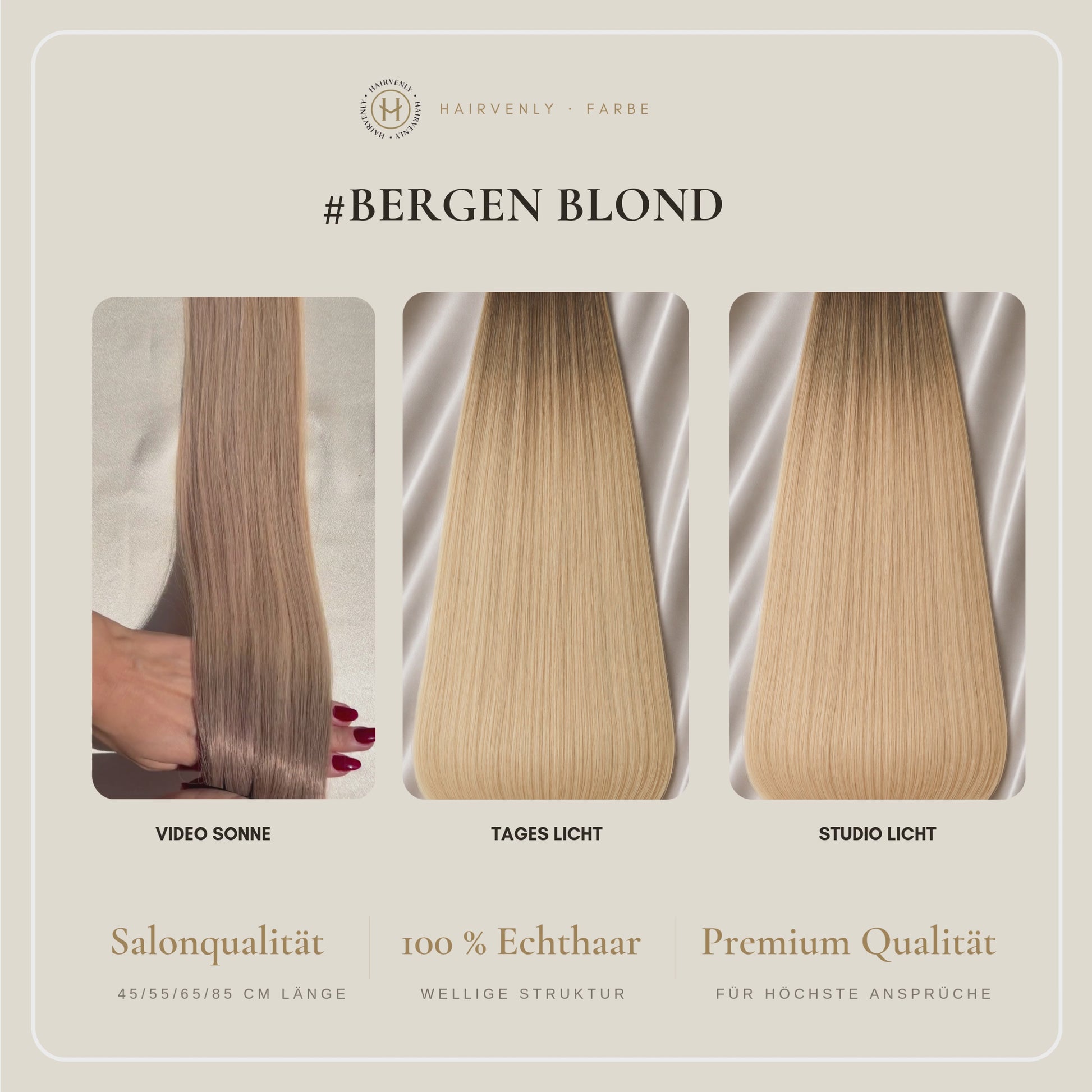 #Bergen Blond | Echthaar Tape Extensions 45 cm | US Wellig ♡