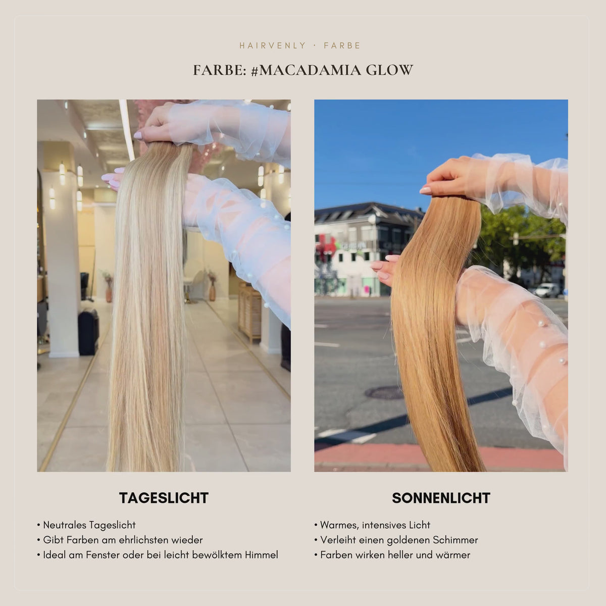 #Macadamia Glow I Goldblond gesträhnt I Echthaar I Standard Tape Extensions I RU Glatt ♡