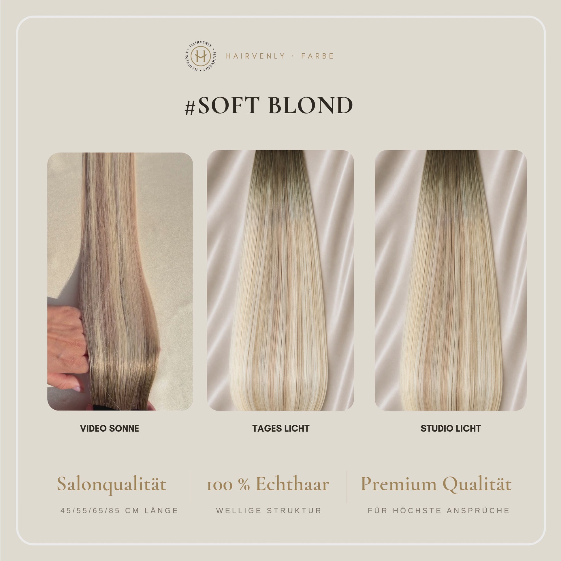 #SOFT BLOND BALAYAGE ASCHBLOND US WELLIGE TAPE EXTENSIONS 55CM ♡