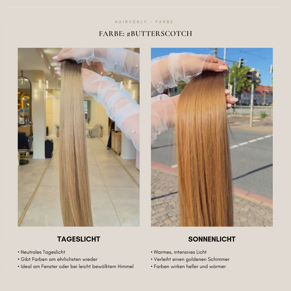 #Butterscotch | Warmes Karamellblond Ombré | Echthaar Mini Tape Extensions | RU Glatt ♡