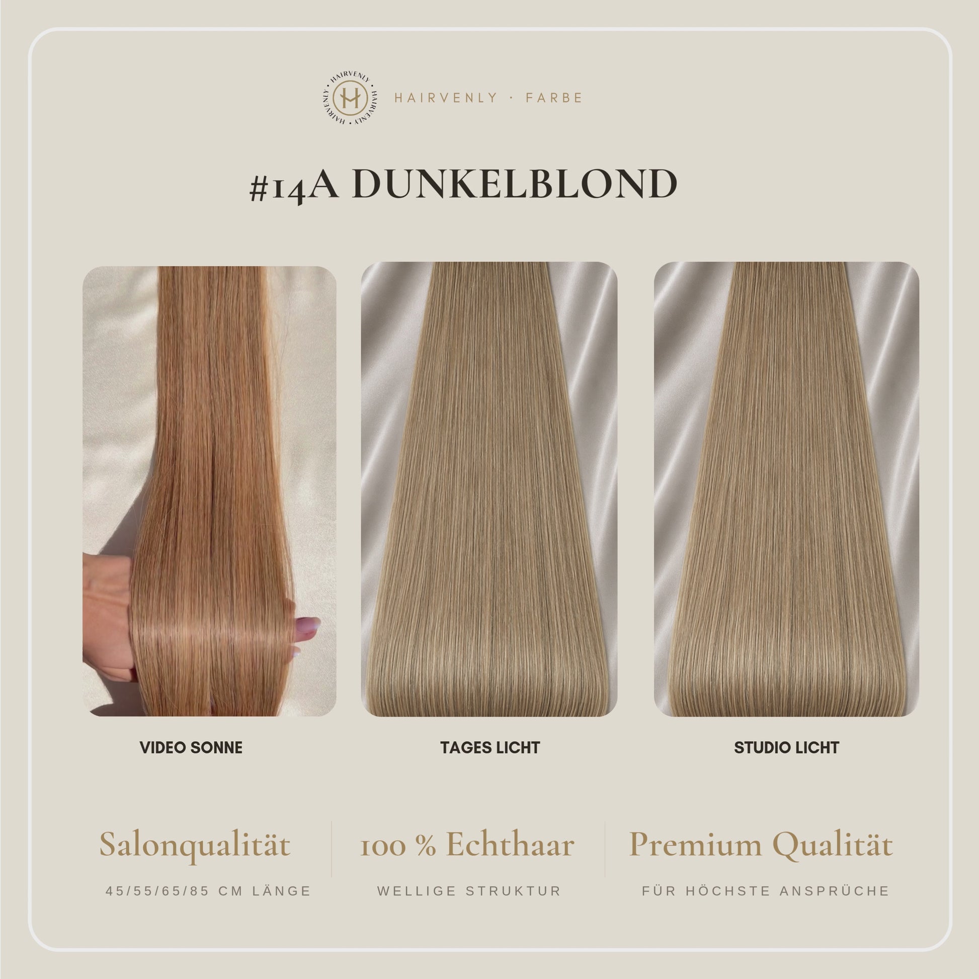 #14A DUNKELBLONDE US WELLIGE TAPE EXTENSIONS 65CM ♡