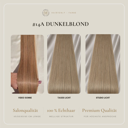 #14A DUNKELBLONDE US WELLIGE  TAPE EXTENSIONS 65CM ♡