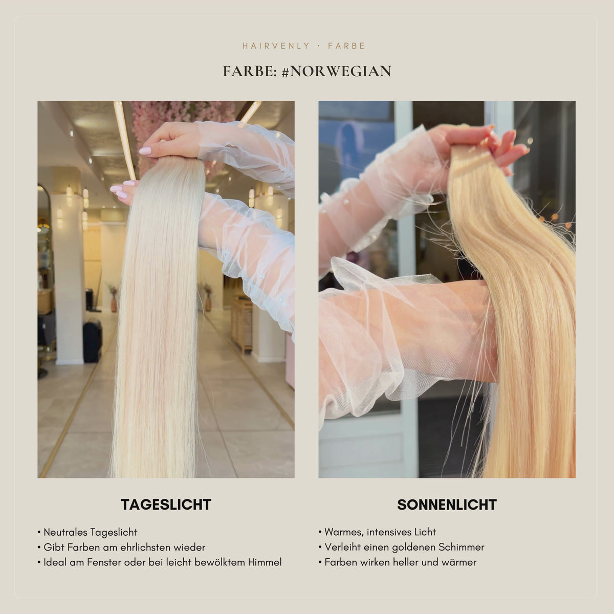 #Norvegian Kühles Blond | Echthaar Classic Weft Tressen | RU Glatt ♡