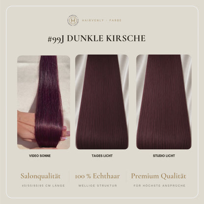 #99J Dunkle Kirsche | Echthaar Tape Extensions 45 cm ♡