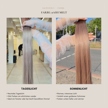 #Ash Melt Balayage I  Kühles Ombré  I Echthaar I Invisible Butterfly Tressen I RU Glatt ♡