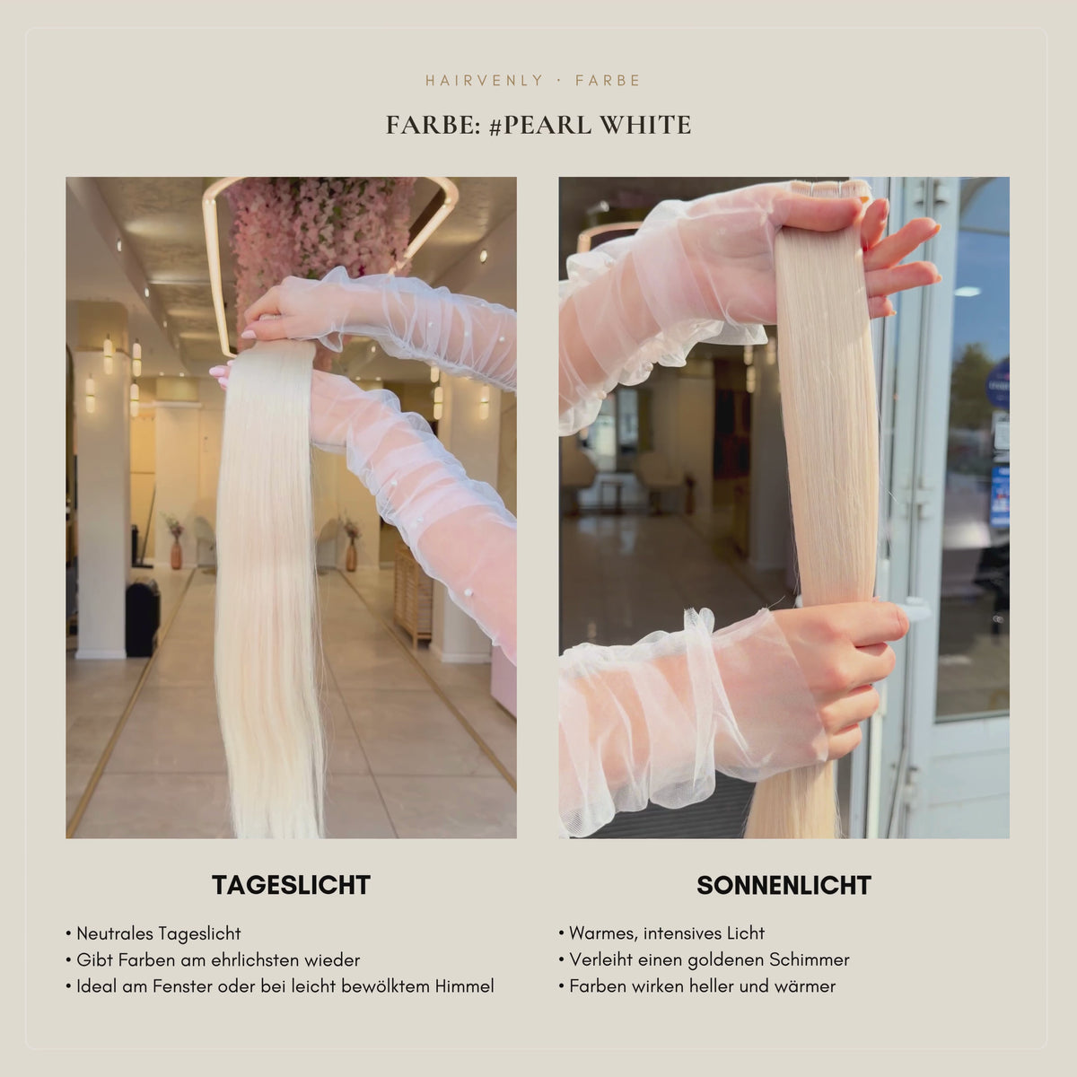 #Pearl White I Eisblond I Echthaar I Invisible Butterfly Tressen I RU Glatt ♡