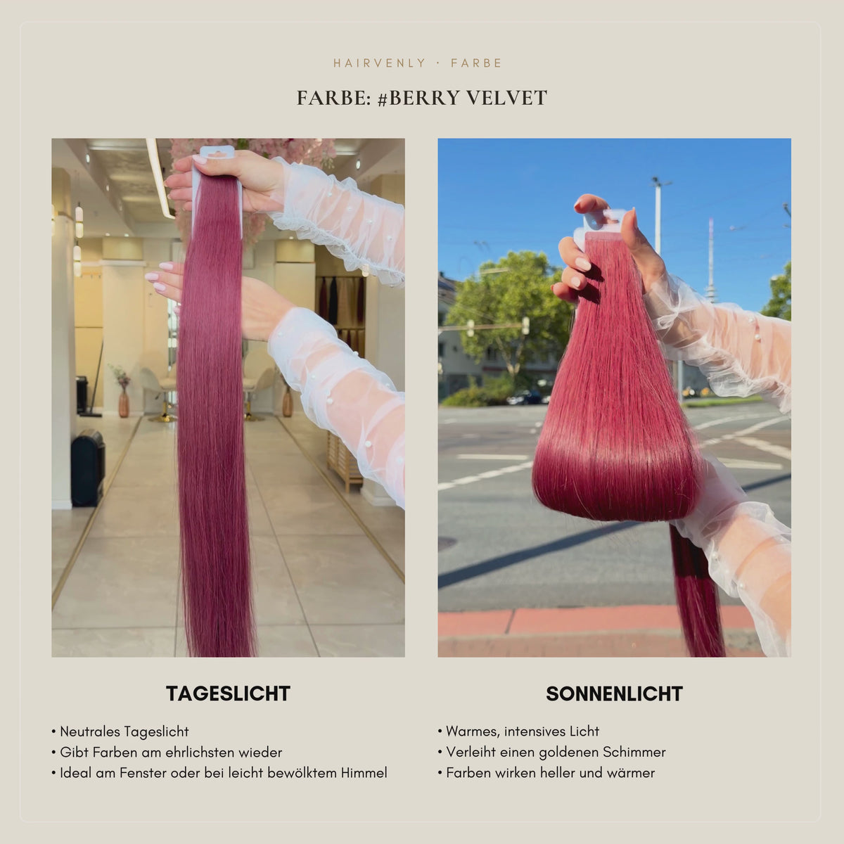 #Berry Velvet I Dunkles Rotbraun I Echthaar I Standard Tape Extensions I RU Glatt ♡