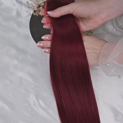 #CHERRY RED - INVISIBLE CLIP EXTENSIONS ♡