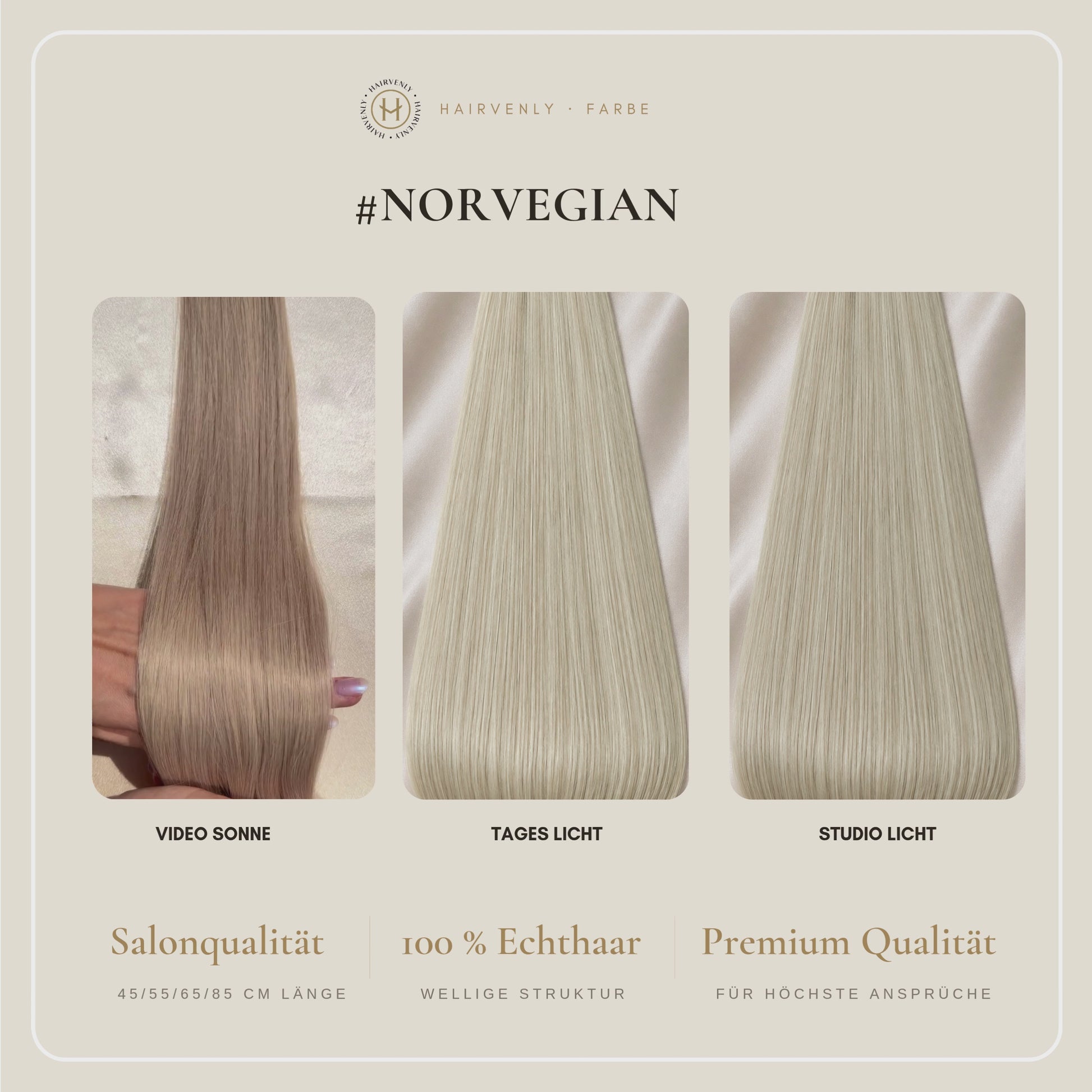 #Norvegian Kühles Blond | Echthaar Tape Extensions 45 cm | US Wellig ♡