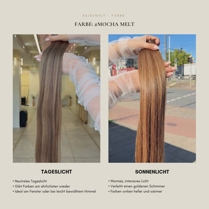 #Mocha Melt Balayage | Echthaar Classic Weft Tressen | Russisch Glatt ♡