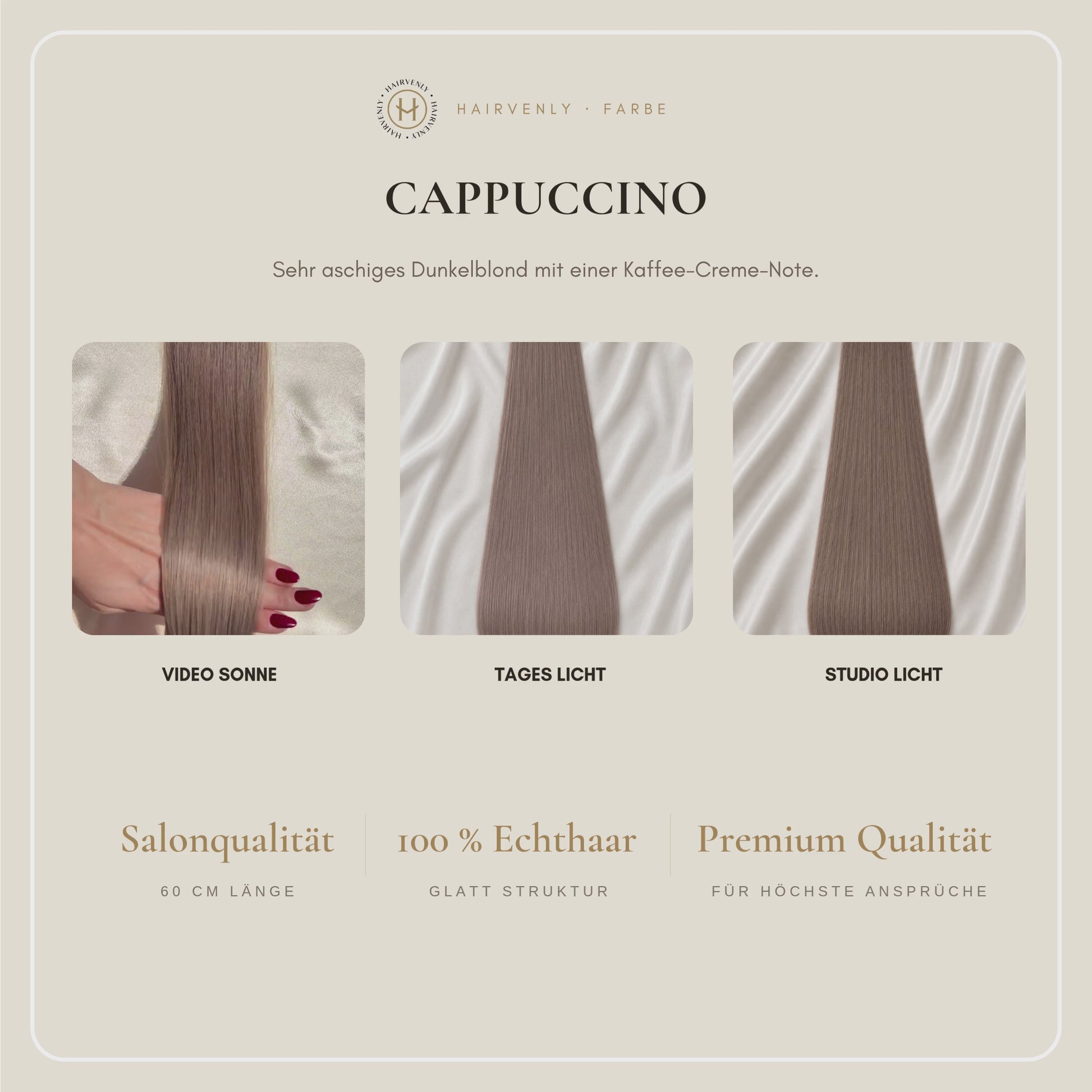 #CAPPUCCINO STANDARD RUSSISCHE TAPE EXTENSIONS GLATT ♡