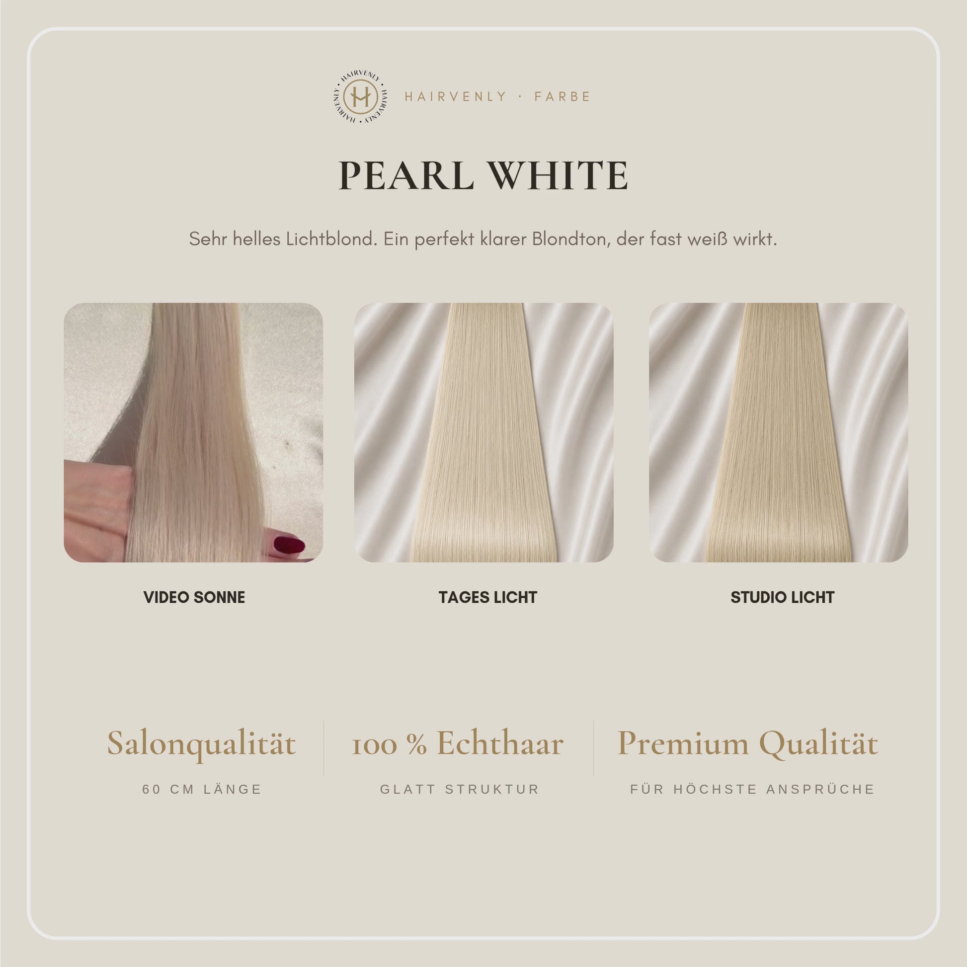 #PEARL WHITE STANDARD RUSSISCHE TAPE EXTENSIONS GLATT ♡