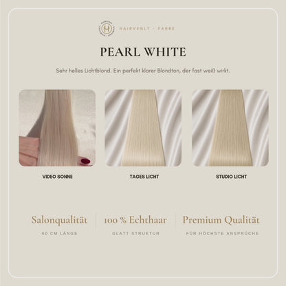 #PEARL WHITE STANDARD RUSSISCHE TAPE EXTENSIONS GLATT ♡