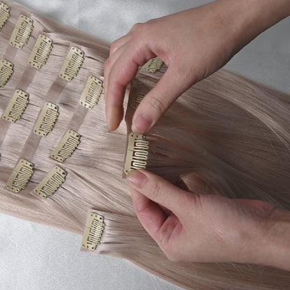 #SHINY - INVISIBLE CLIP EXTENSIONS - LICHTBLOND ASCH ♡