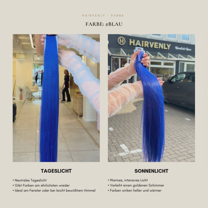 #Blaue Marineblau | Echthaar Standard Tape Extensions | RU Glatt ♡