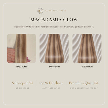 #MACADAMIA GLOW STANDARD RUSSISCHE TAPE EXTENSIONS GLATT ♡