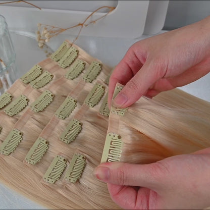 #BEACH BLOND - INVISIBLE CLIP EXTENSIONS - LIGHTBLOND GOLD ♡