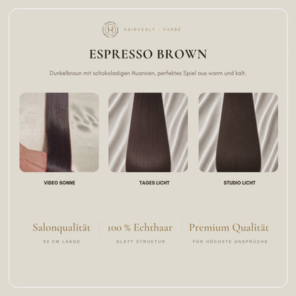 #ESPRESSO BROWN STANDARD RUSSISCHE TAPE EXTENSIONS GLATT ♡