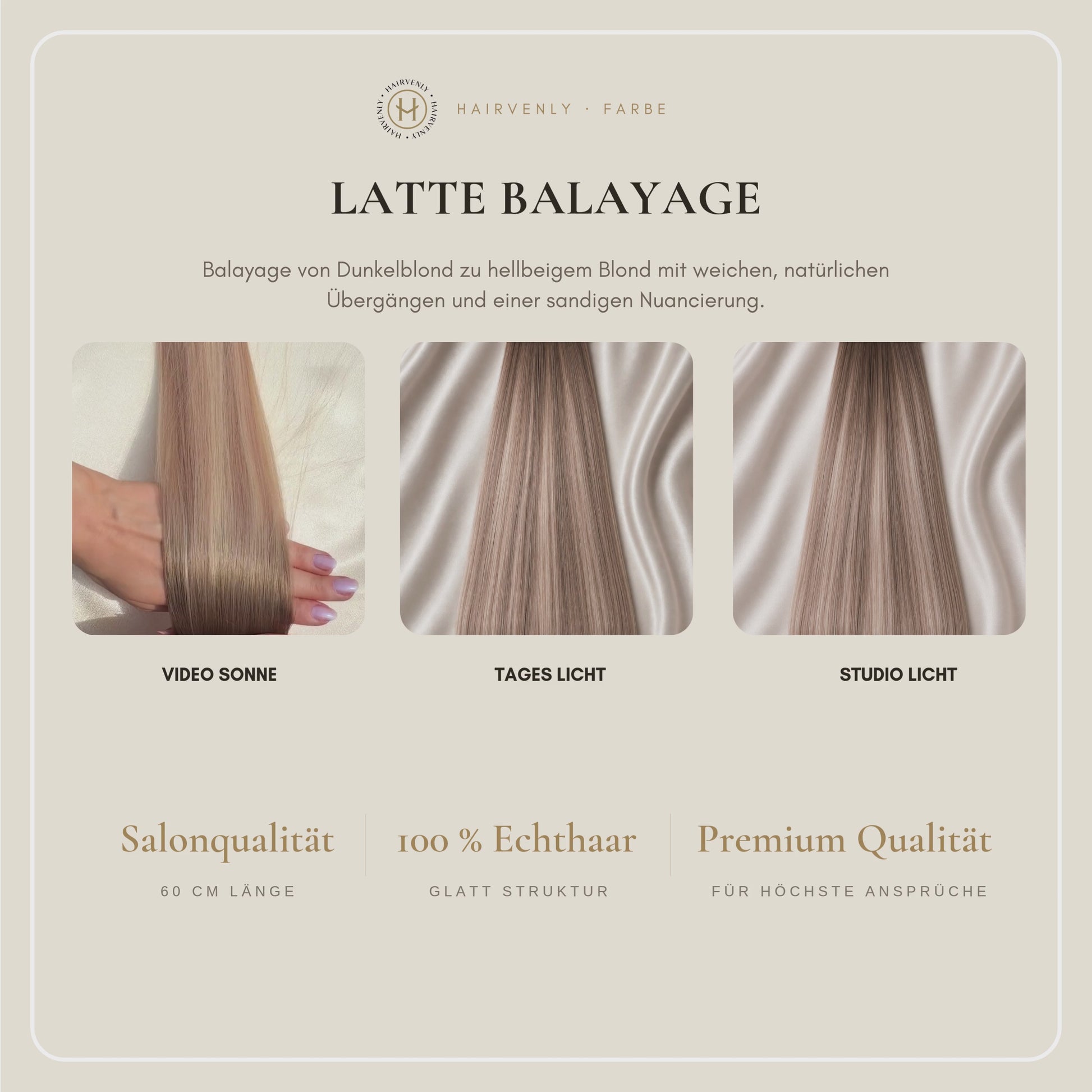 #LATTE BALAYAGE STANDARD RUSSISCHE TAPE EXTENSIONS GLATT ♡