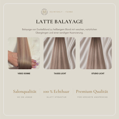 #LATTE BALAYAGE STANDARD RUSSISCHE TAPE EXTENSIONS GLATT ♡