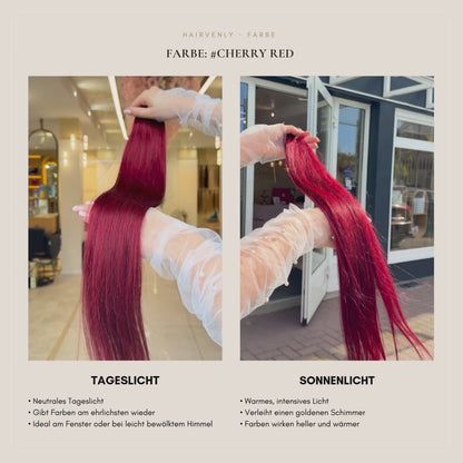 #Cherry Red | Echthaar Invisible Clip Extensions ♡