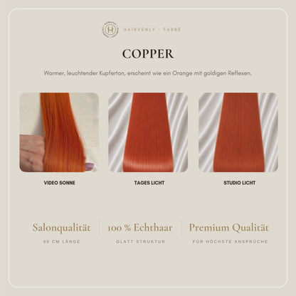 #COPPER STANDARD RUSSISCHE TAPE EXTENSIONS GLATT ♡