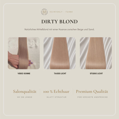 #DIRTY BLOND STANDARD RUSSISCHE TAPE EXTENSIONS GLATT ♡