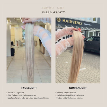 #Frosty | Gesträhntes Lichtblond Asch |  Echthaar  Standard Tape Extensions | RU Glatt ♡