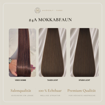 #4A MOKKABRAUNE  US WELLIGE TAPE EXTENSIONS 55CM ♡
